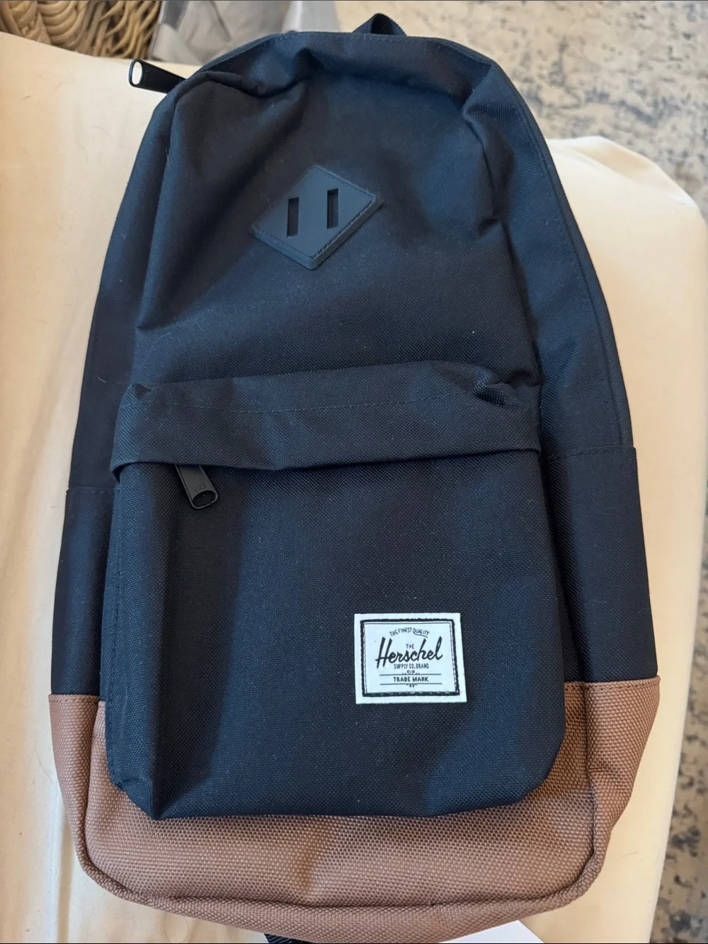 Herschel Supply Company Black Backpack with Brown Base Heritage Shoulder Bag 8L